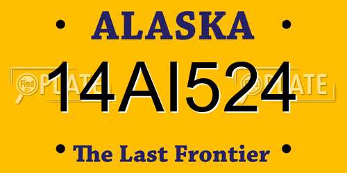 14AI524 Alaska License Plate