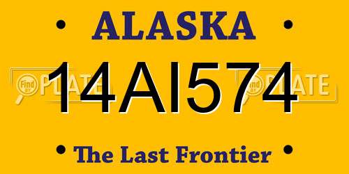 14AI574 Alaska License Plate
