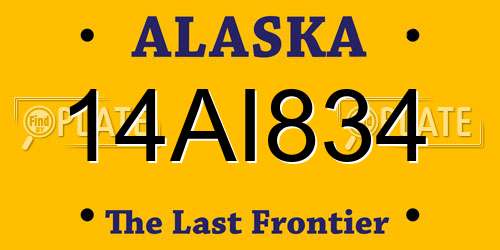 14AI834 Alaska License Plate
