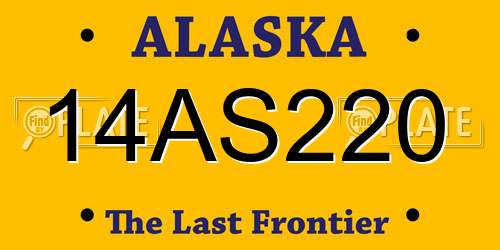 14AS220 Alaska License Plate