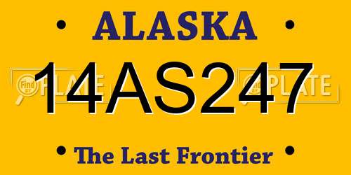 14AS247 Alaska License Plate