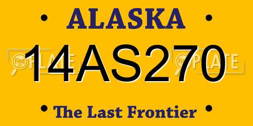 14AS270 Alaska License Plate