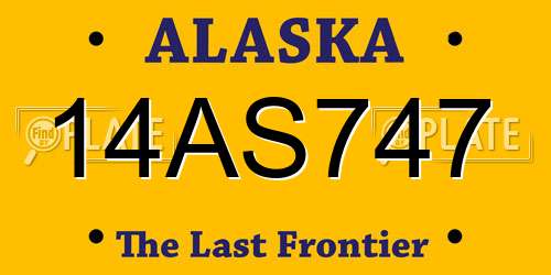 14AS747 Alaska License Plate