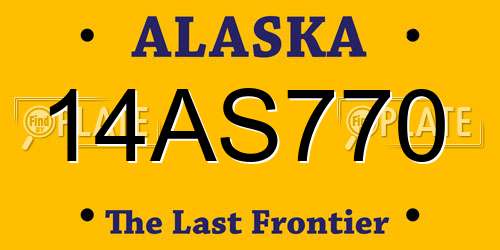 14AS770 Alaska License Plate
