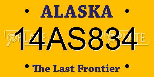 14AS834 Alaska License Plate