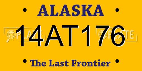 14AT176 Alaska License Plate