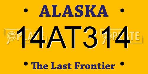 14AT314 Alaska License Plate