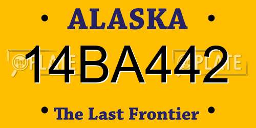 14BA442 Alaska License Plate