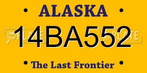14BA552 Alaska License Plate