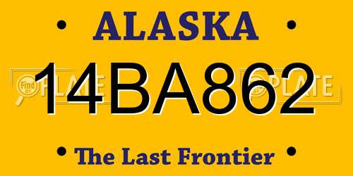 14BA862 Alaska License Plate