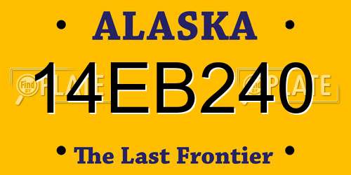 14EB240 Alaska License Plate
