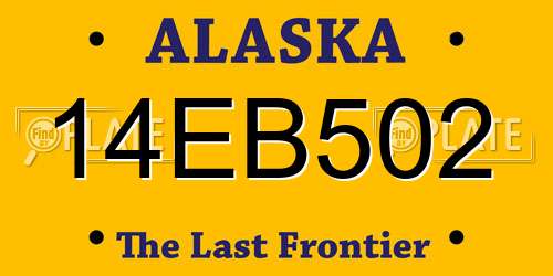 14EB502 Alaska License Plate