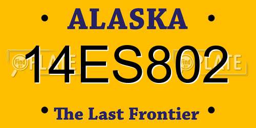 14ES802 Alaska License Plate