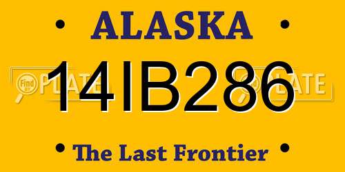 14IB286 Alaska License Plate
