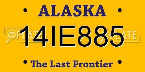 14IE885 Alaska License Plate