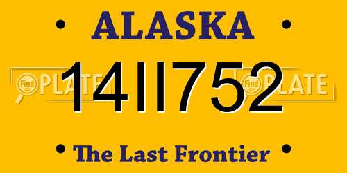 14II752 Alaska License Plate