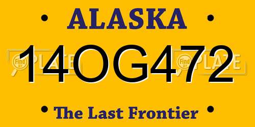 14OG472 Alaska License Plate