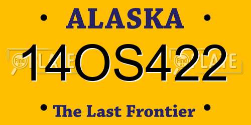 14OS422 Alaska License Plate