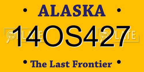 14OS427 Alaska License Plate
