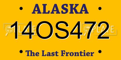 14OS472 Alaska License Plate