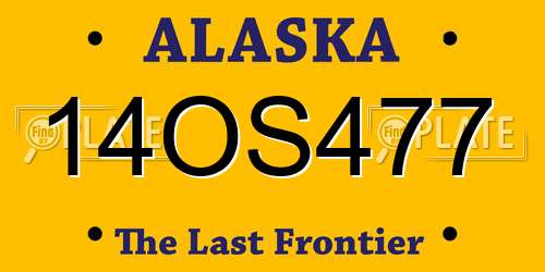 14OS477 Alaska License Plate