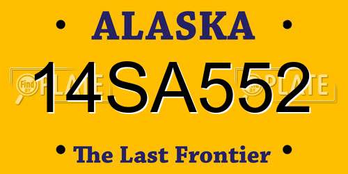 14SA552 Alaska License Plate