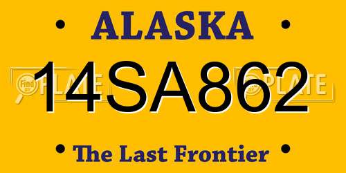 14SA862 Alaska License Plate