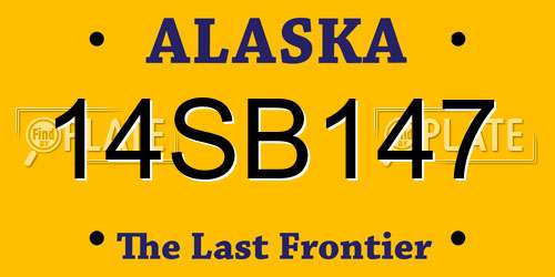 14SB147 Alaska License Plate