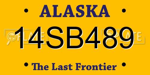 14SB489 Alaska License Plate