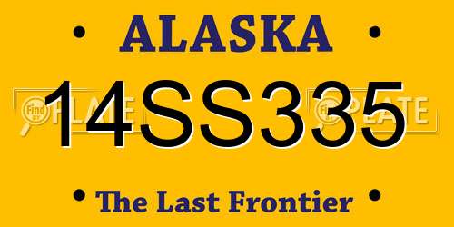 14SS335 Alaska License Plate