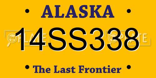 14SS338 Alaska License Plate