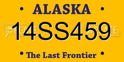 14SS459 Alaska License Plate