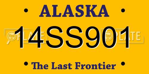 14SS901 Alaska License Plate