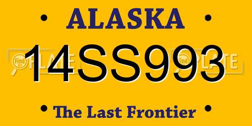 14SS993 Alaska License Plate