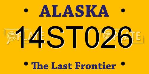 14ST026 Alaska License Plate