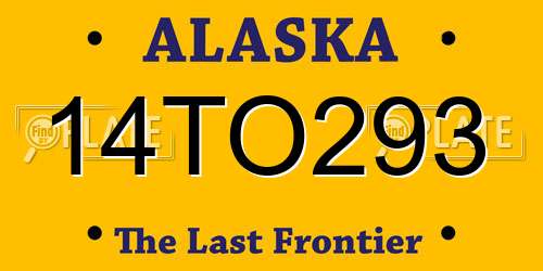 14TO293 Alaska License Plate