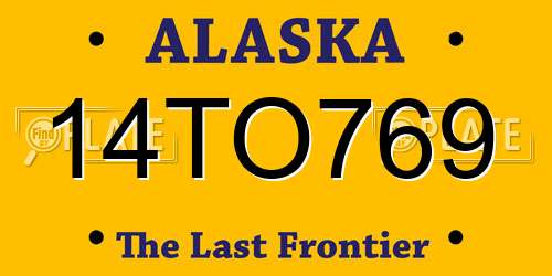14TO769 Alaska License Plate