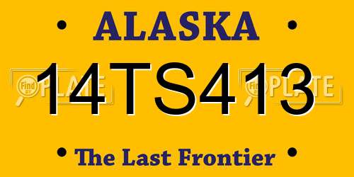 14TS413 Alaska License Plate