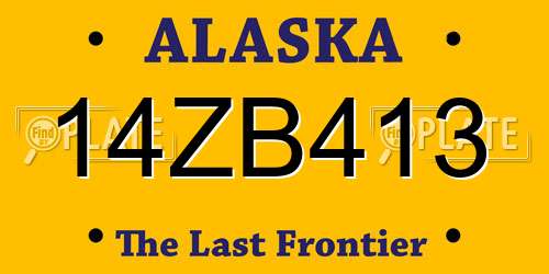 14ZB413 Alaska License Plate