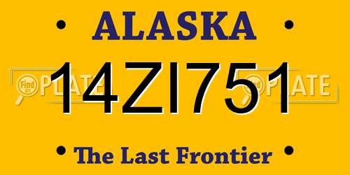 14ZI751 Alaska License Plate