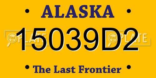 15039D2 Alaska License Plate