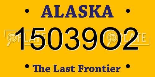 15039O2 Alaska License Plate