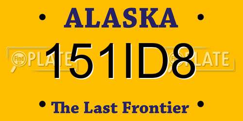 151ID8 Alaska License Plate