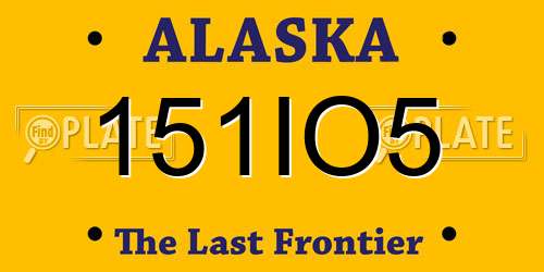 151IO5 Alaska License Plate