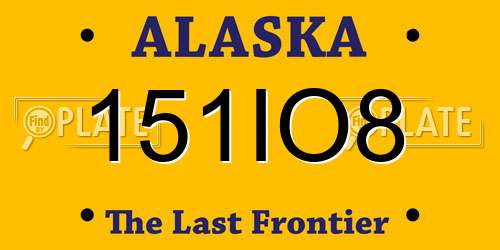 151IO8 Alaska License Plate