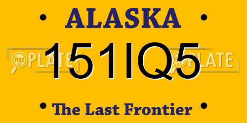 151IQ5 Alaska License Plate