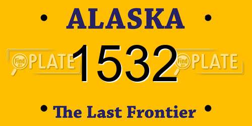 1532 Alaska License Plate
