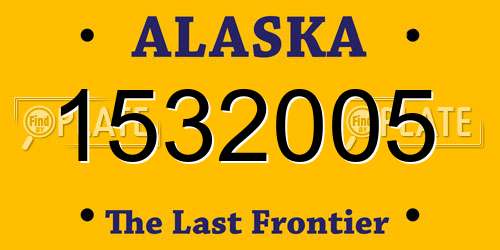 1532005 Alaska License Plate