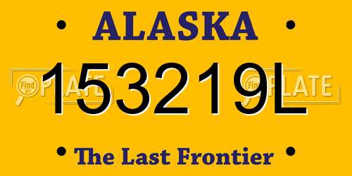 153219L Alaska License Plate