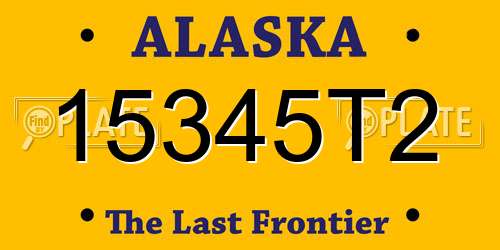 15345T2 Alaska License Plate